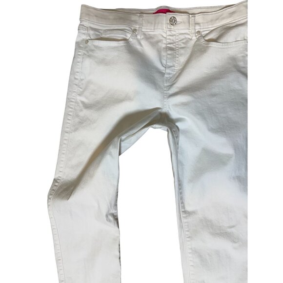 Lilly Pulitzer White Skinny Ankle Jeans Size 14 – Classic Resort Wear Denim - Picture 6 of 9